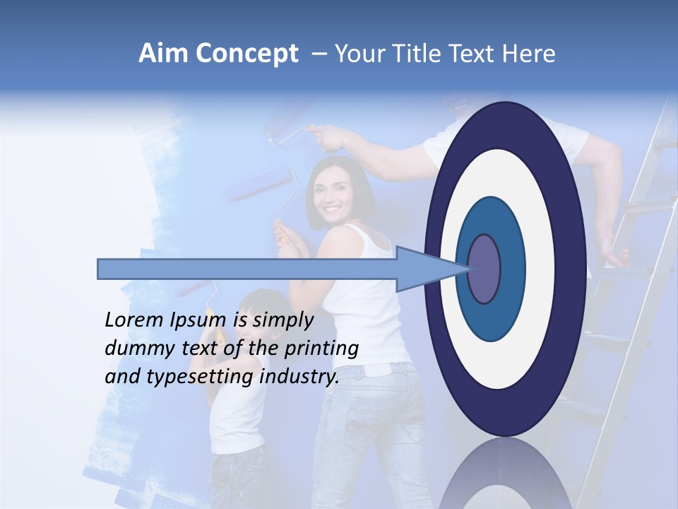 A Man And Woman Painting A Wall With Blue Paint PowerPoint Template