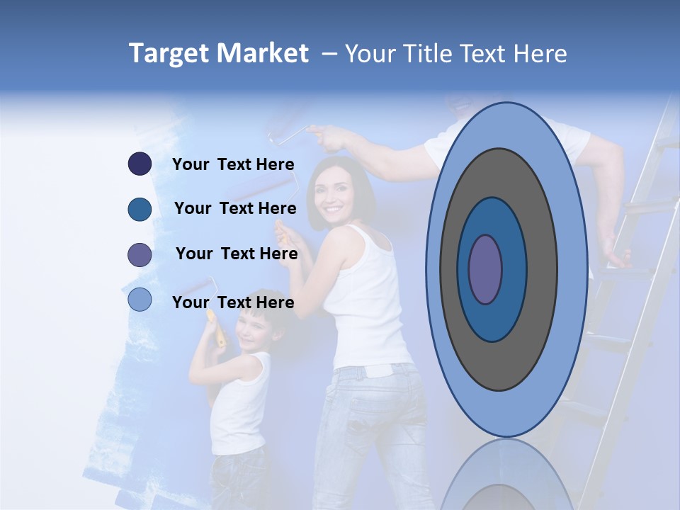 A Man And Woman Painting A Wall With Blue Paint PowerPoint Template