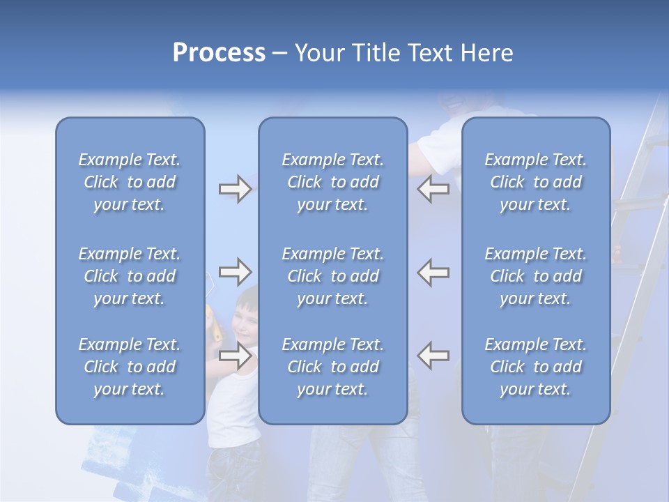 A Man And Woman Painting A Wall With Blue Paint PowerPoint Template