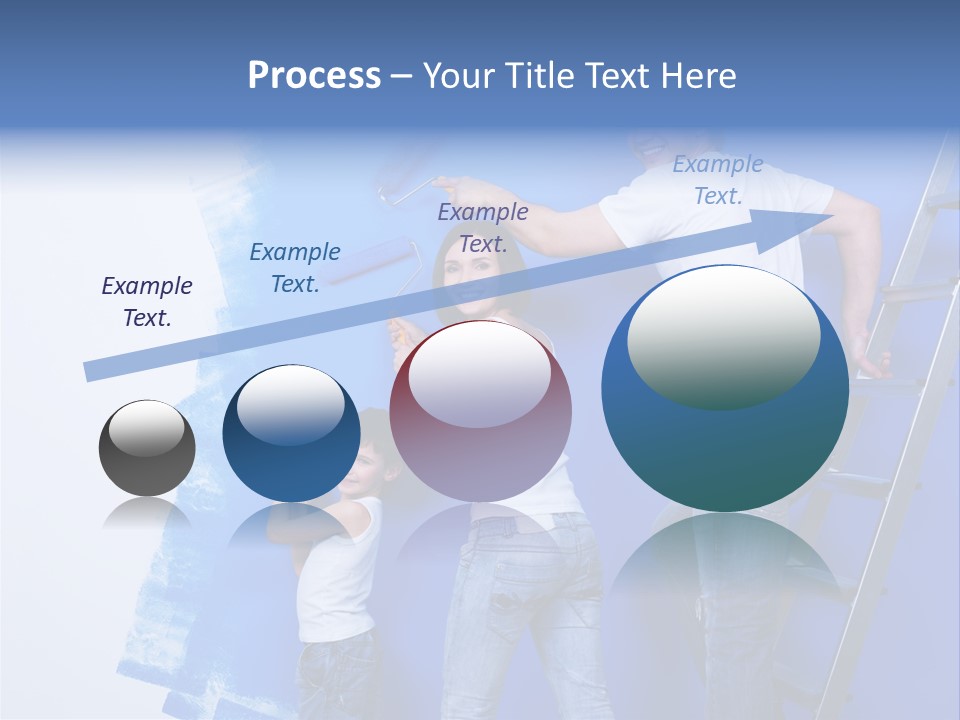 A Man And Woman Painting A Wall With Blue Paint PowerPoint Template