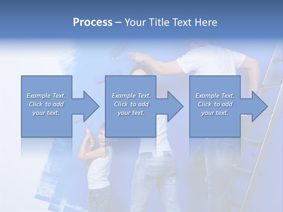 A Man And Woman Painting A Wall With Blue Paint PowerPoint Template