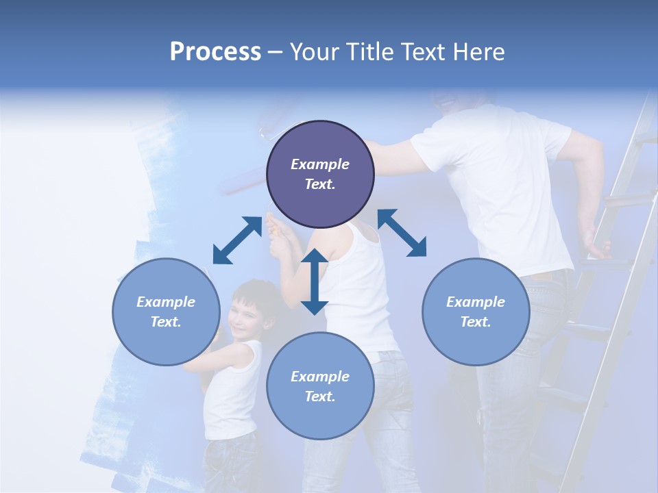 A Man And Woman Painting A Wall With Blue Paint PowerPoint Template