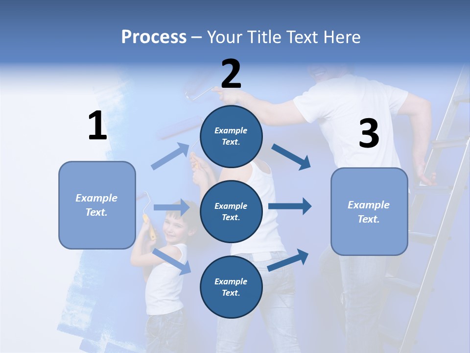 A Man And Woman Painting A Wall With Blue Paint PowerPoint Template