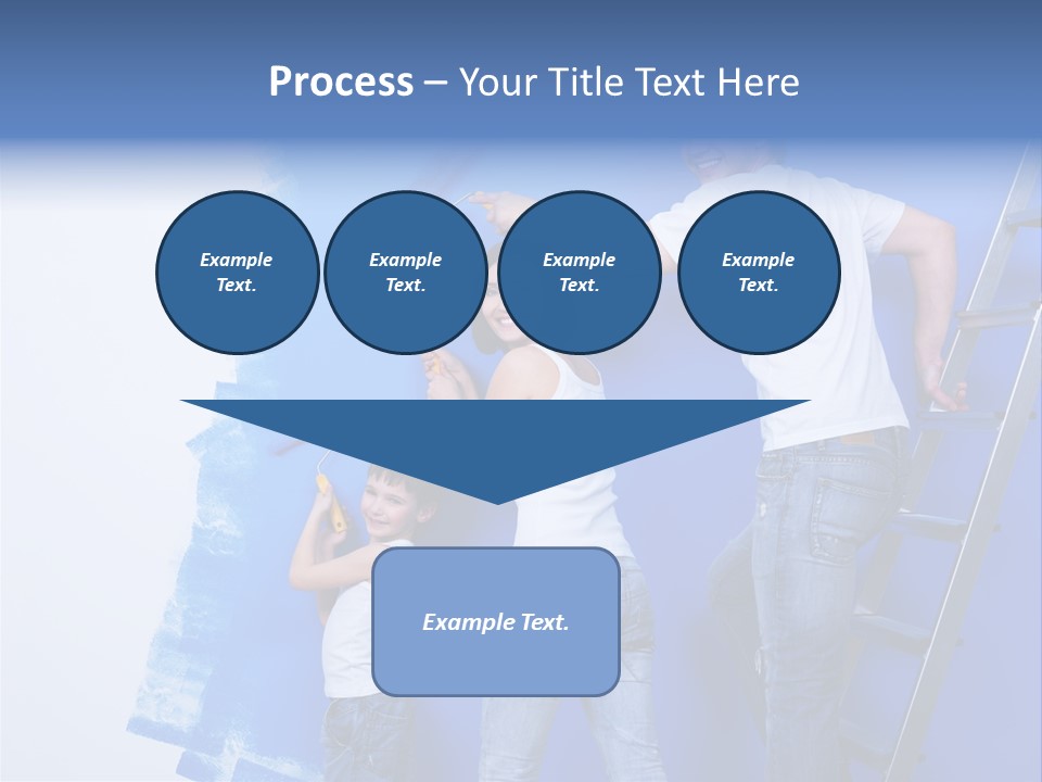 A Man And Woman Painting A Wall With Blue Paint PowerPoint Template