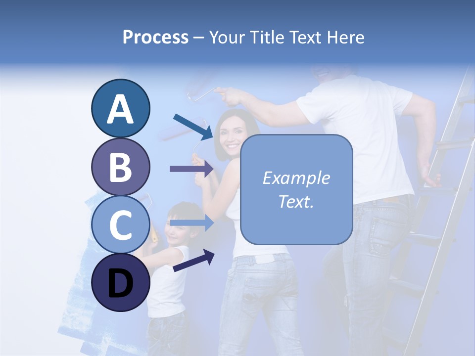 A Man And Woman Painting A Wall With Blue Paint PowerPoint Template