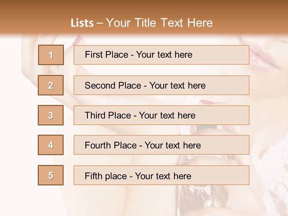 A Woman Holding A Bottle Of Perfume Powerpoint Template PowerPoint Template