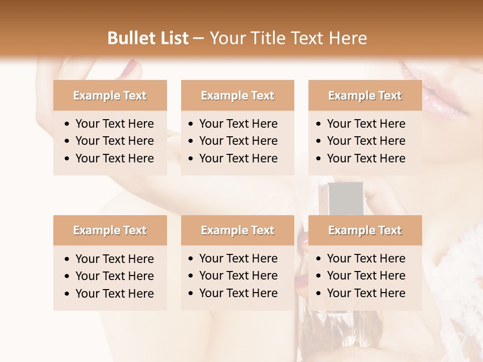 A Woman Holding A Bottle Of Perfume Powerpoint Template PowerPoint Template