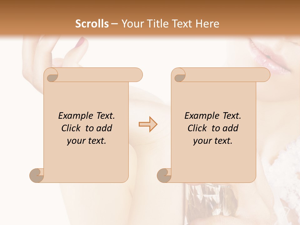 A Woman Holding A Bottle Of Perfume Powerpoint Template PowerPoint Template