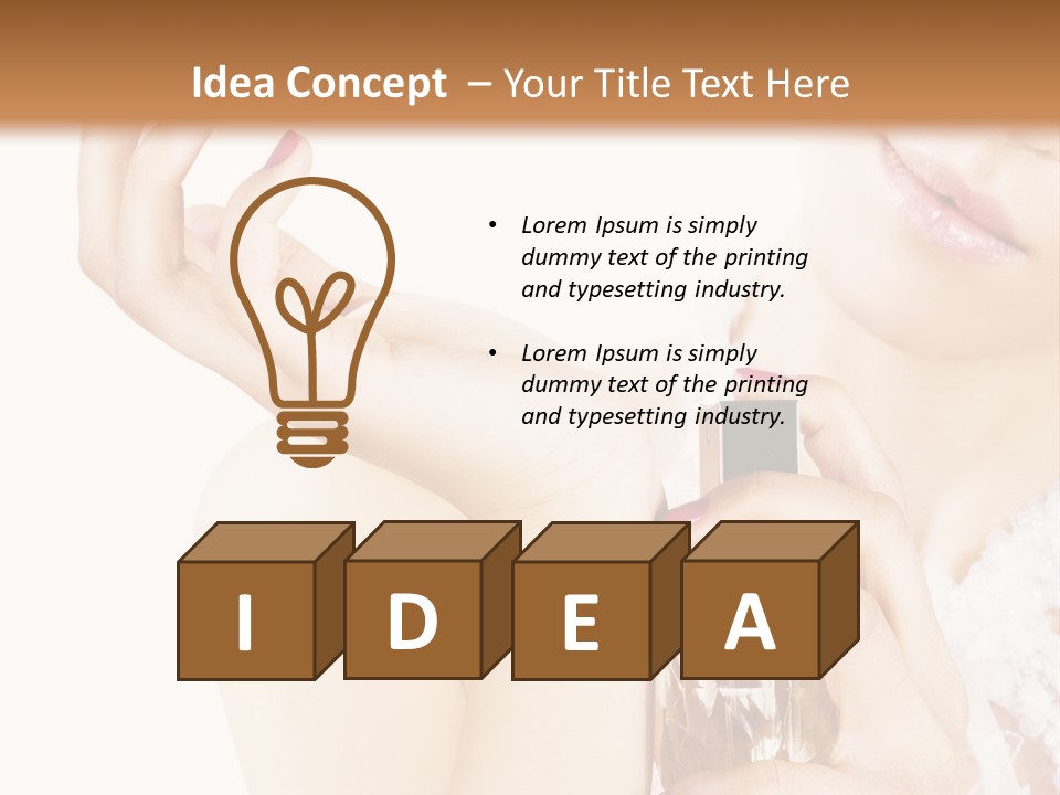 A Woman Holding A Bottle Of Perfume Powerpoint Template PowerPoint Template