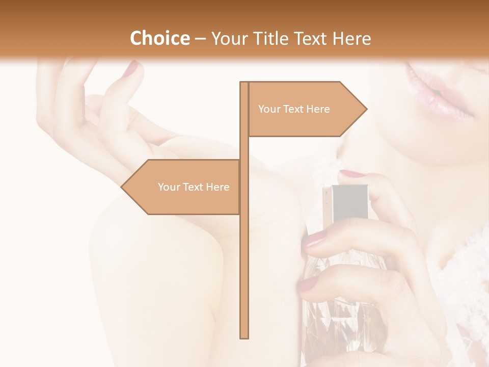 A Woman Holding A Bottle Of Perfume Powerpoint Template PowerPoint Template