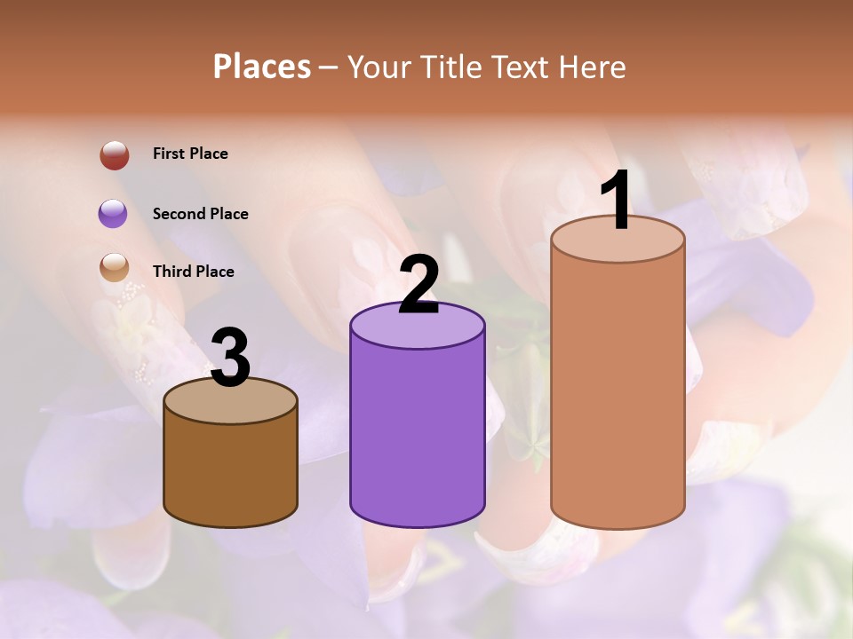 A Woman's Nails With Flowers On Them PowerPoint Template