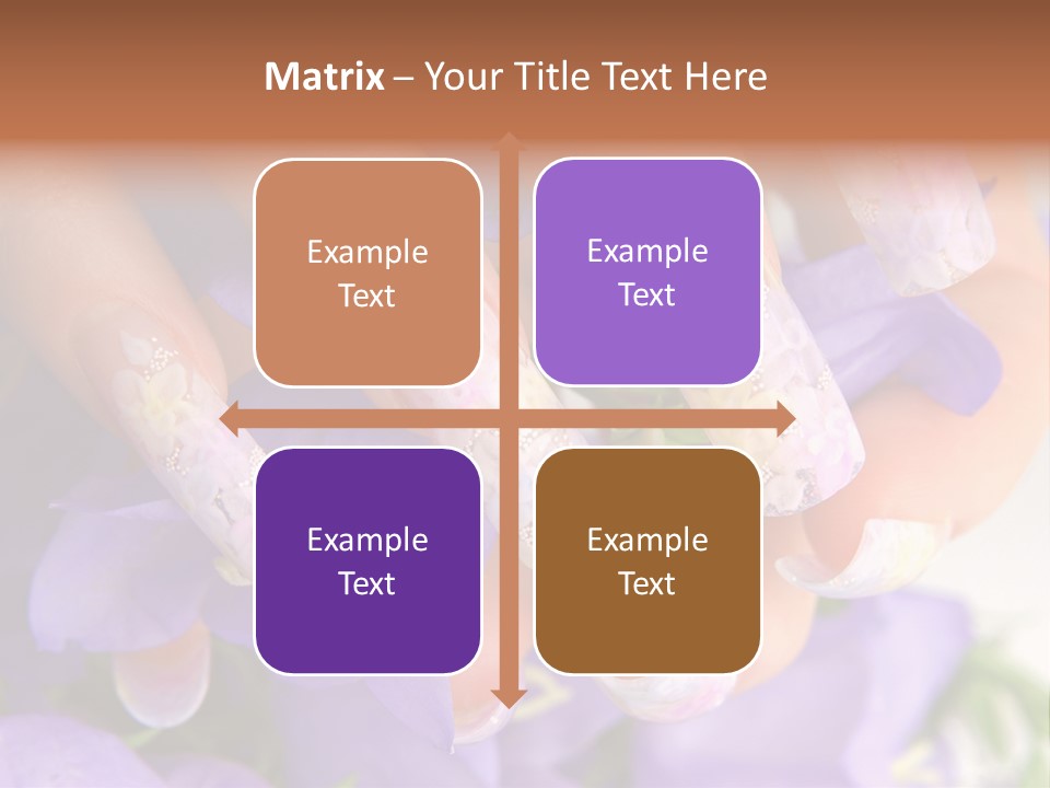 A Woman's Nails With Flowers On Them PowerPoint Template