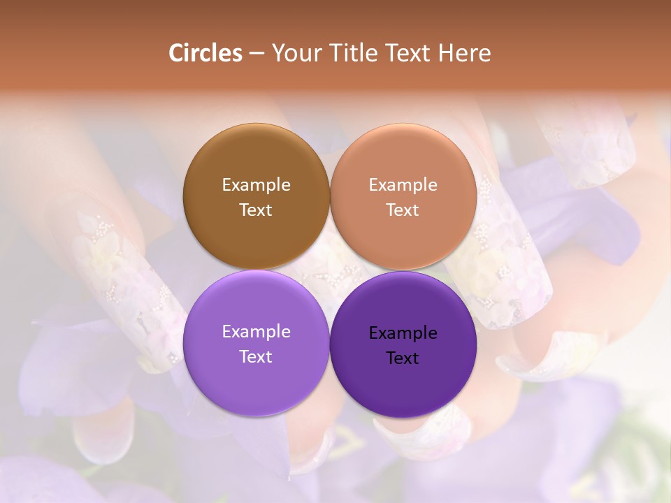 A Woman's Nails With Flowers On Them PowerPoint Template