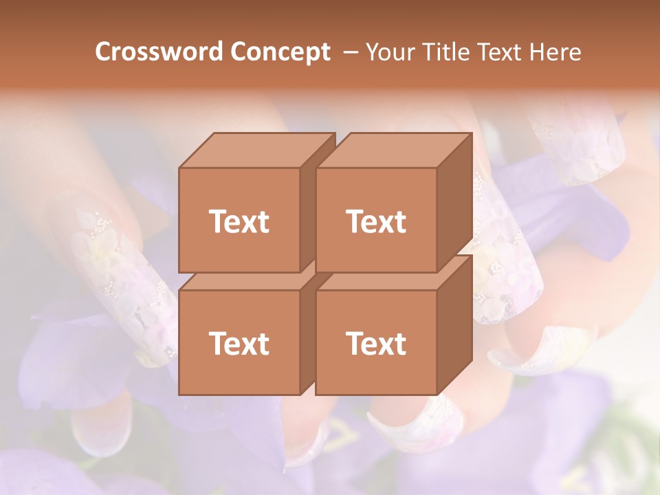 A Woman's Nails With Flowers On Them PowerPoint Template