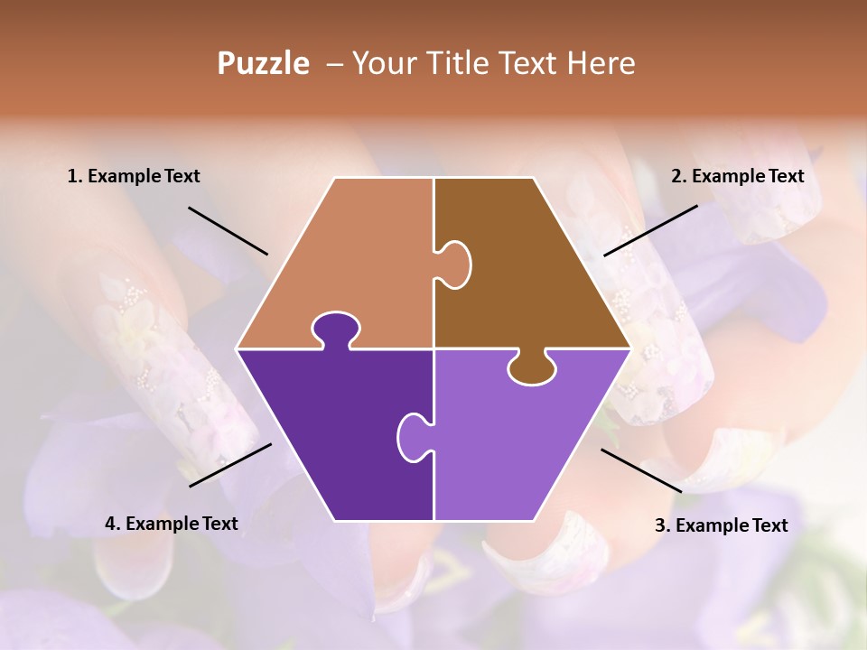 A Woman's Nails With Flowers On Them PowerPoint Template