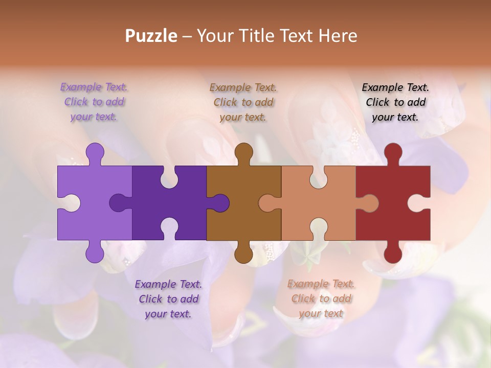 A Woman's Nails With Flowers On Them PowerPoint Template