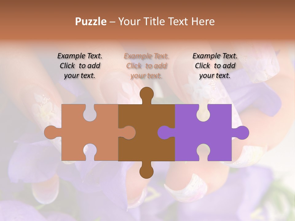 A Woman's Nails With Flowers On Them PowerPoint Template