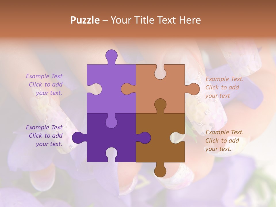 A Woman's Nails With Flowers On Them PowerPoint Template