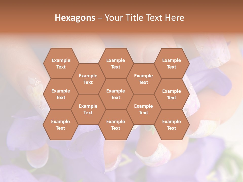 A Woman's Nails With Flowers On Them PowerPoint Template