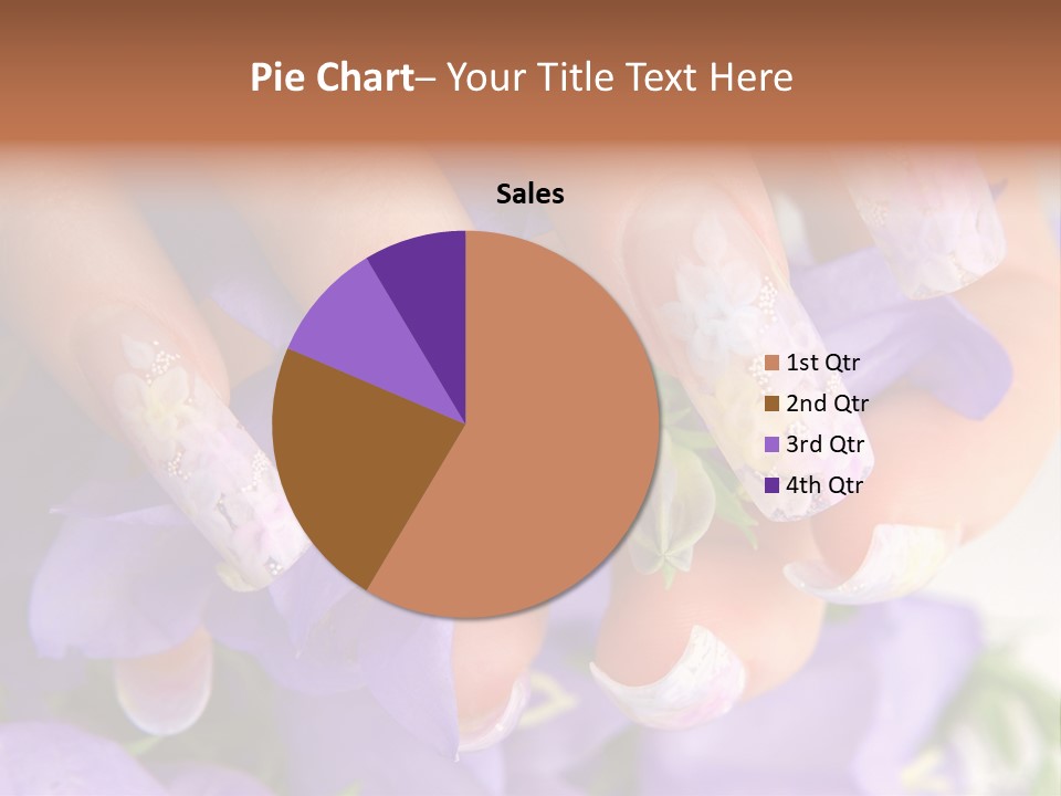 A Woman's Nails With Flowers On Them PowerPoint Template
