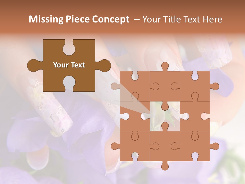 A Woman's Nails With Flowers On Them PowerPoint Template