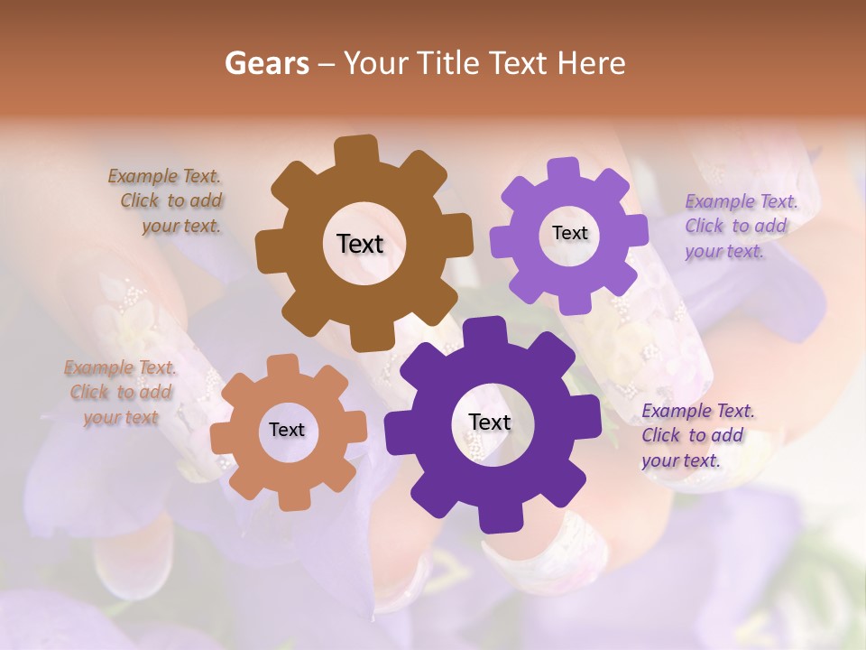 A Woman's Nails With Flowers On Them PowerPoint Template