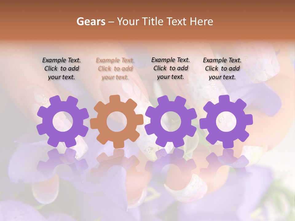 A Woman's Nails With Flowers On Them PowerPoint Template