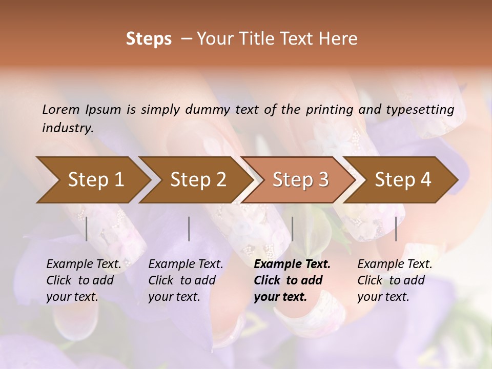 A Woman's Nails With Flowers On Them PowerPoint Template