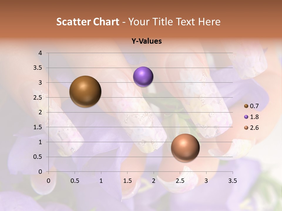 A Woman's Nails With Flowers On Them PowerPoint Template