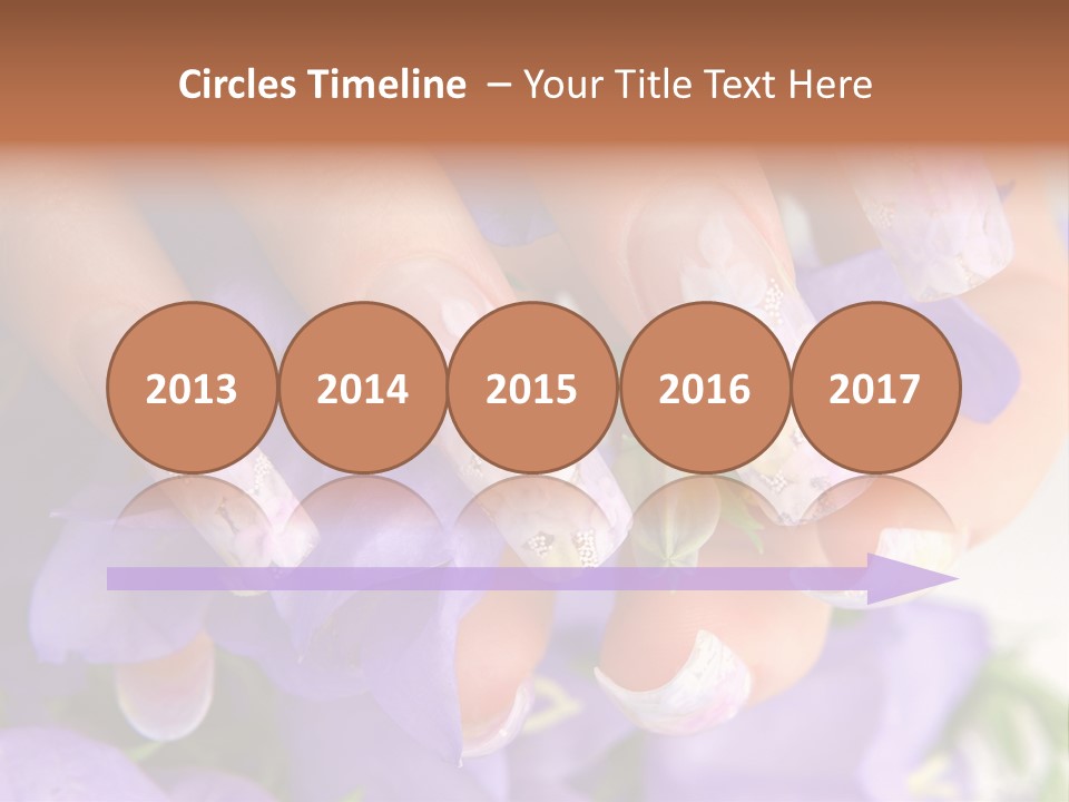 A Woman's Nails With Flowers On Them PowerPoint Template