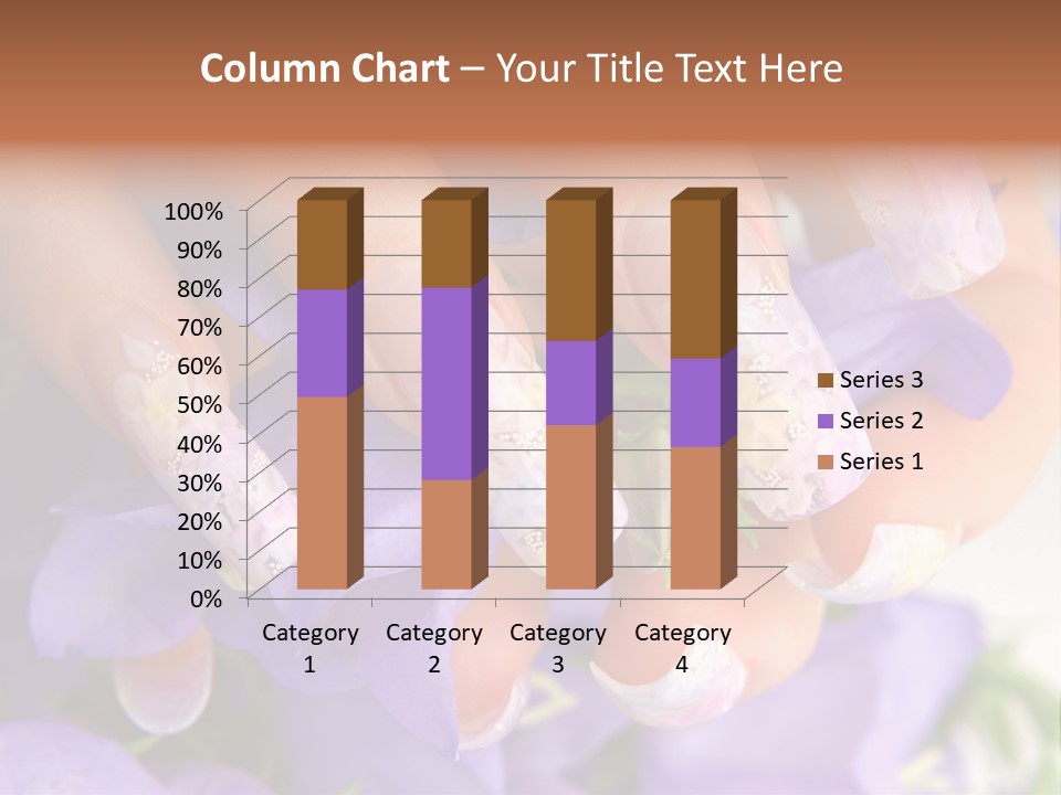 A Woman's Nails With Flowers On Them PowerPoint Template