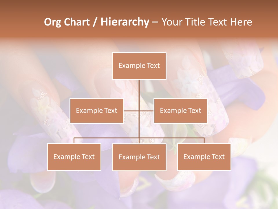 A Woman's Nails With Flowers On Them PowerPoint Template