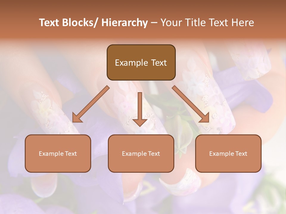 A Woman's Nails With Flowers On Them PowerPoint Template
