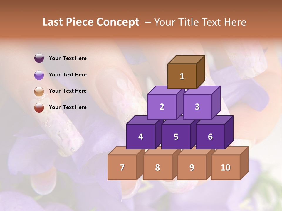 A Woman's Nails With Flowers On Them PowerPoint Template