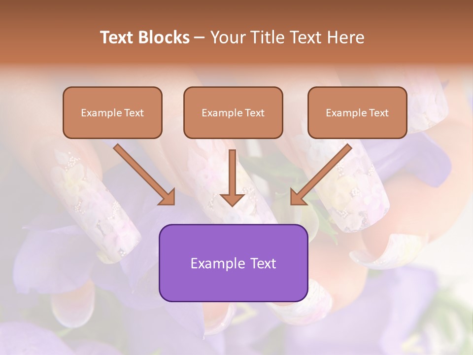 A Woman's Nails With Flowers On Them PowerPoint Template