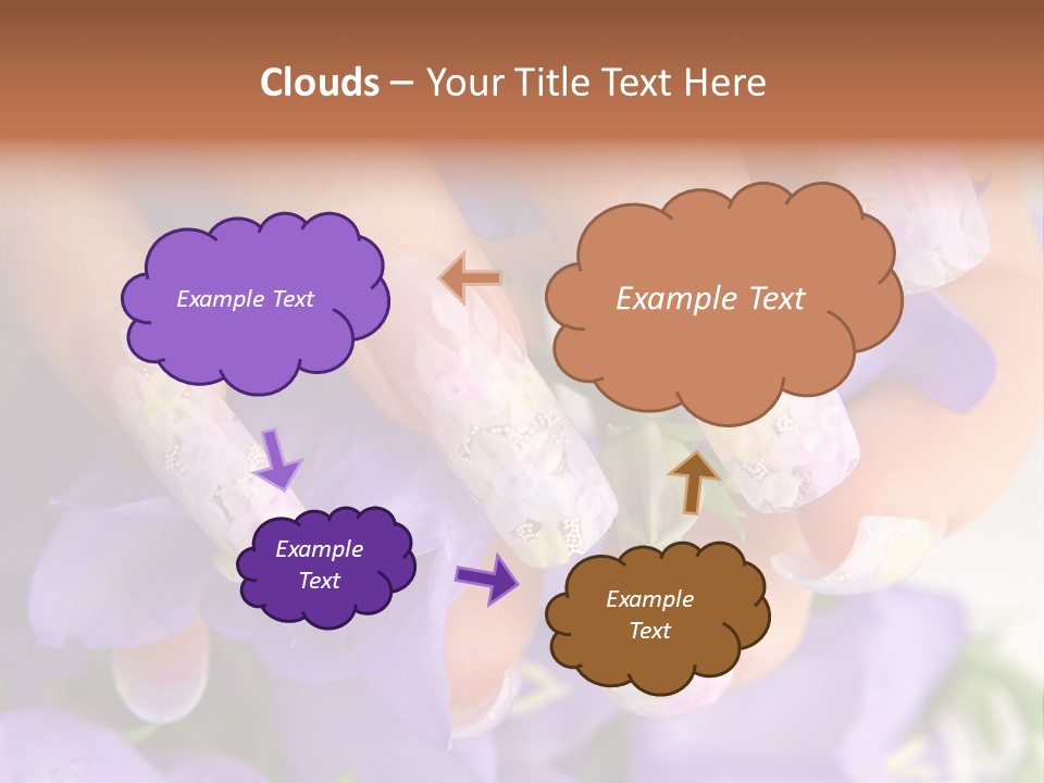A Woman's Nails With Flowers On Them PowerPoint Template