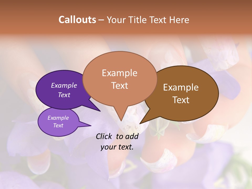 A Woman's Nails With Flowers On Them PowerPoint Template