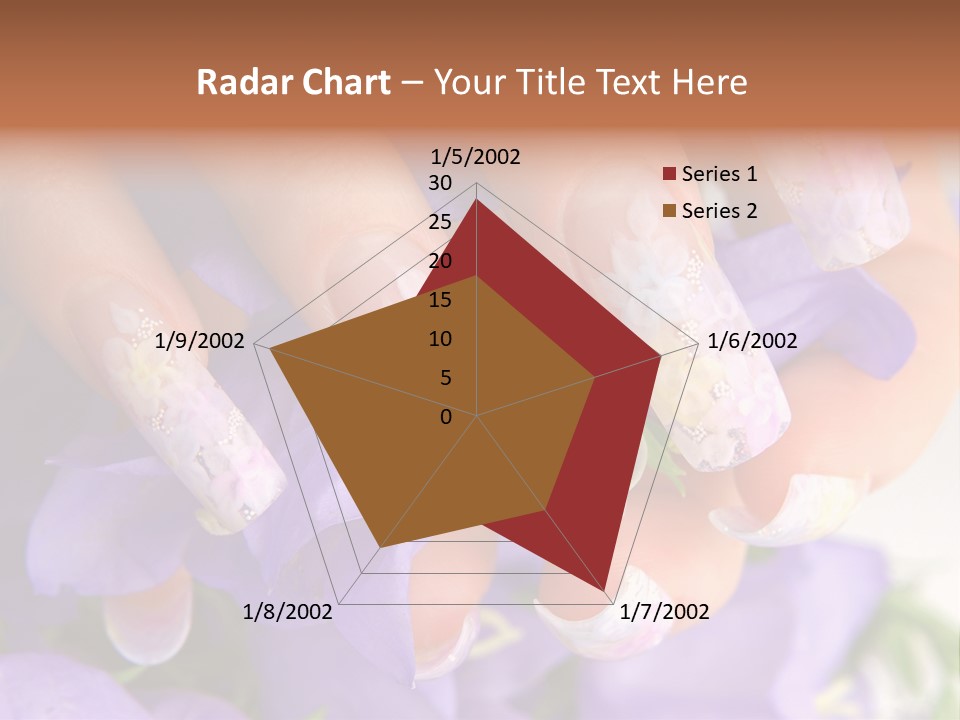 A Woman's Nails With Flowers On Them PowerPoint Template