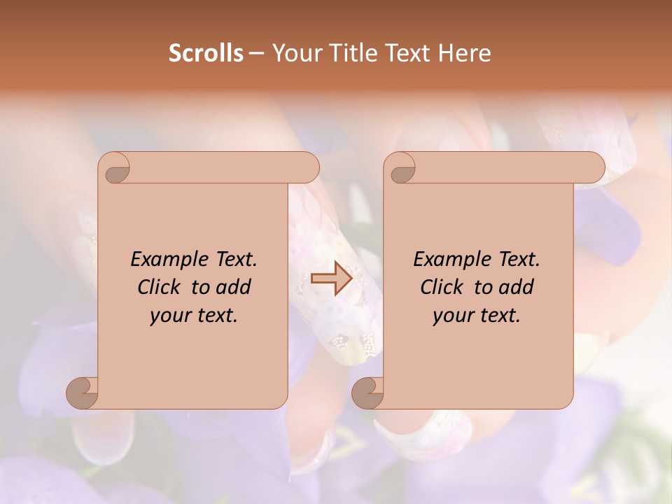 A Woman's Nails With Flowers On Them PowerPoint Template