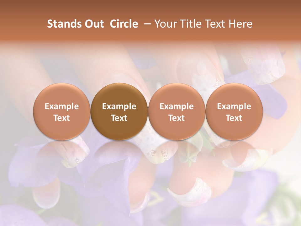 A Woman's Nails With Flowers On Them PowerPoint Template