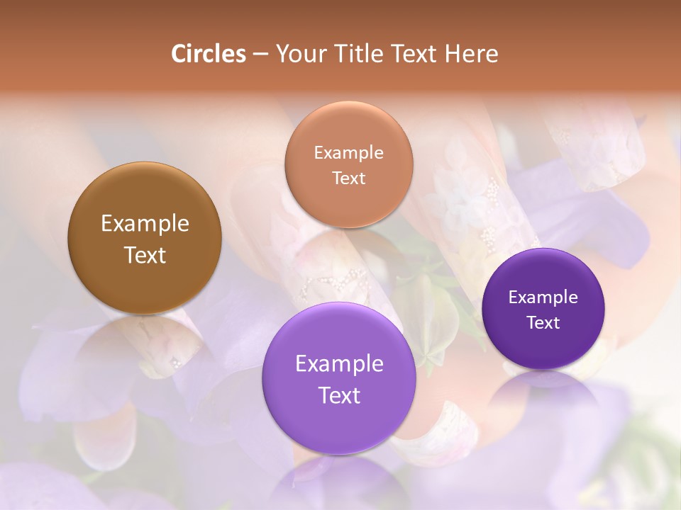 A Woman's Nails With Flowers On Them PowerPoint Template