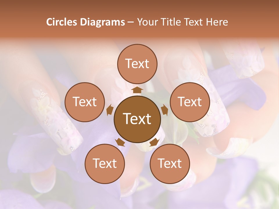 A Woman's Nails With Flowers On Them PowerPoint Template