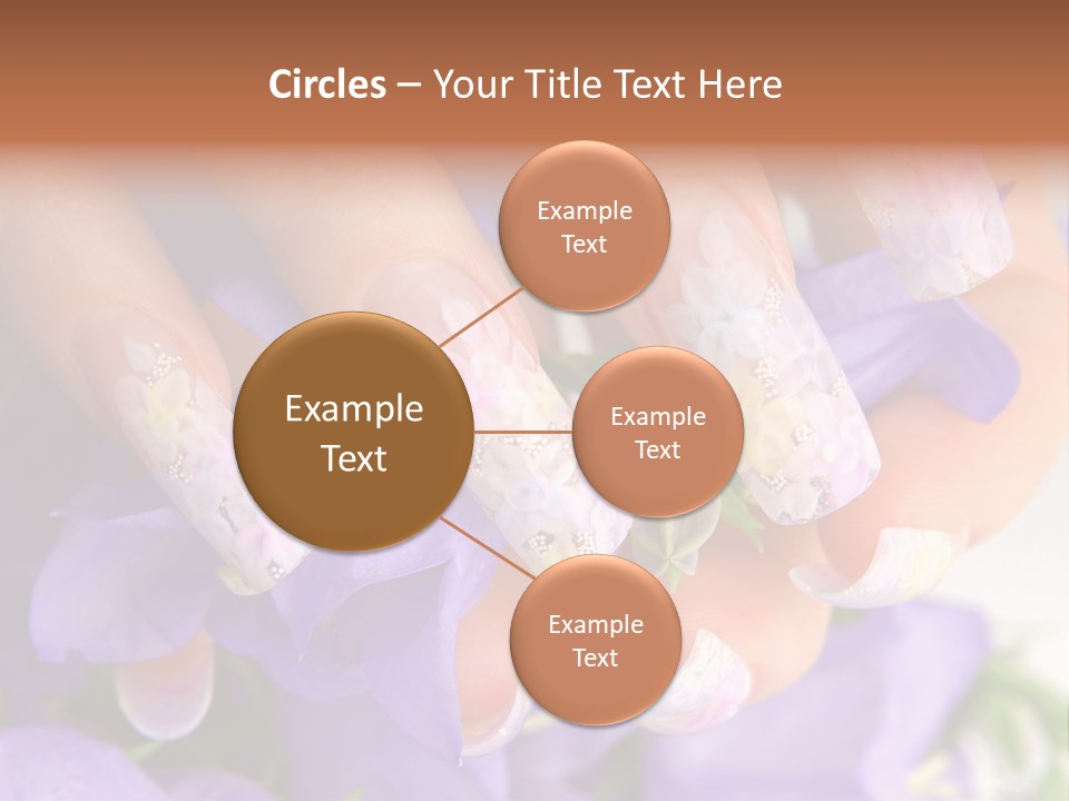 A Woman's Nails With Flowers On Them PowerPoint Template