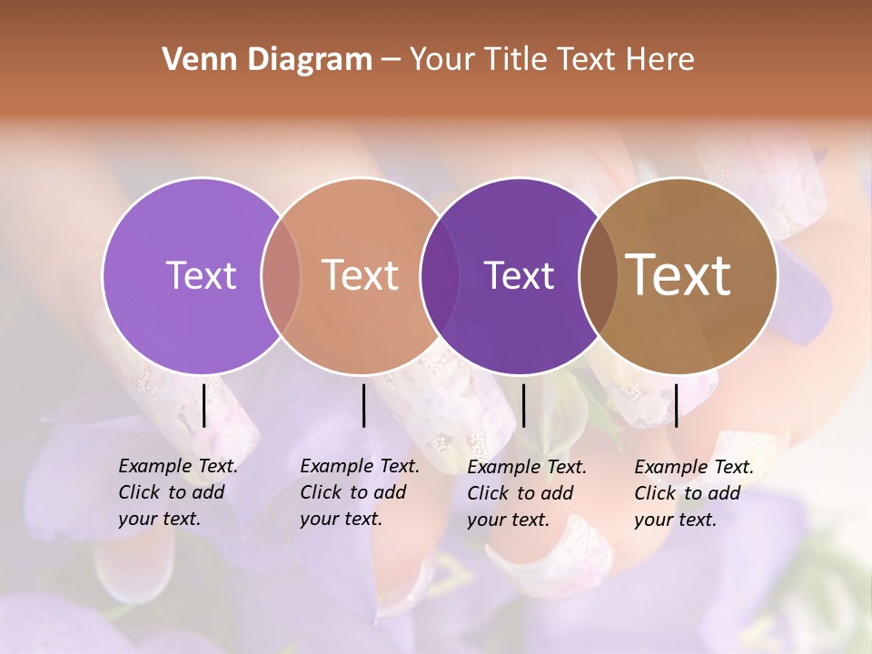 A Woman's Nails With Flowers On Them PowerPoint Template