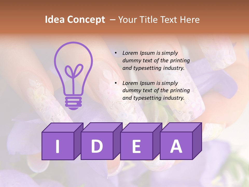 A Woman's Nails With Flowers On Them PowerPoint Template