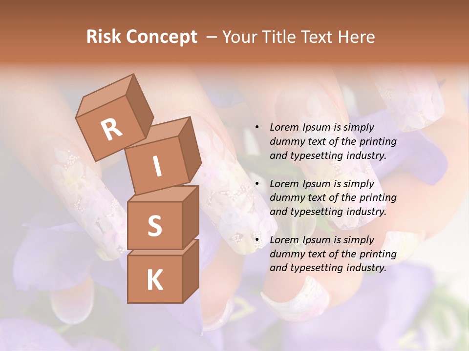 A Woman's Nails With Flowers On Them PowerPoint Template