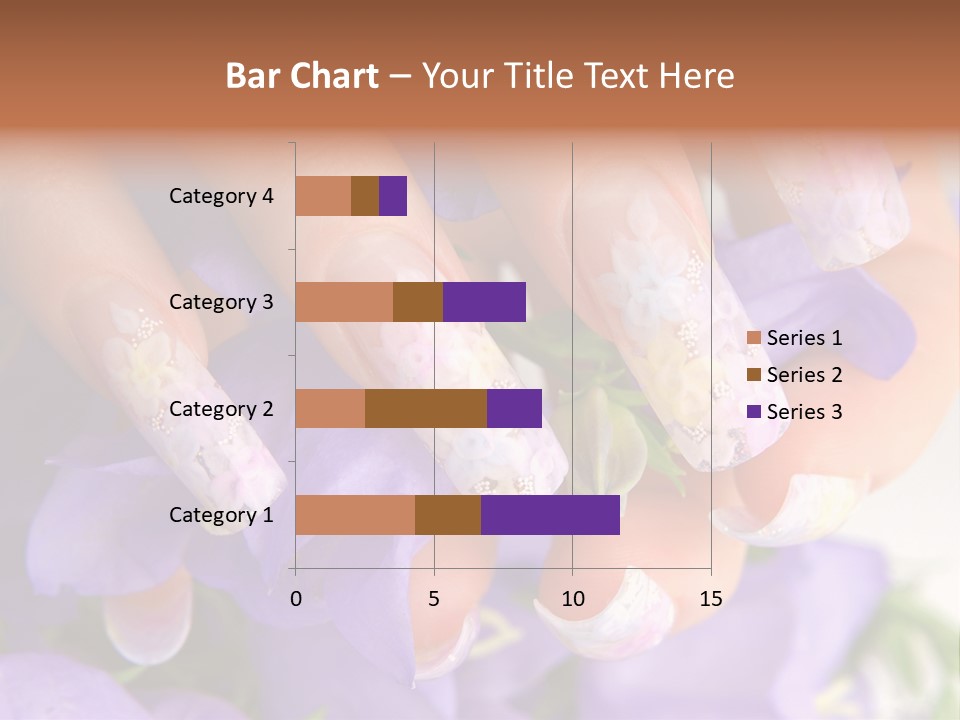 A Woman's Nails With Flowers On Them PowerPoint Template