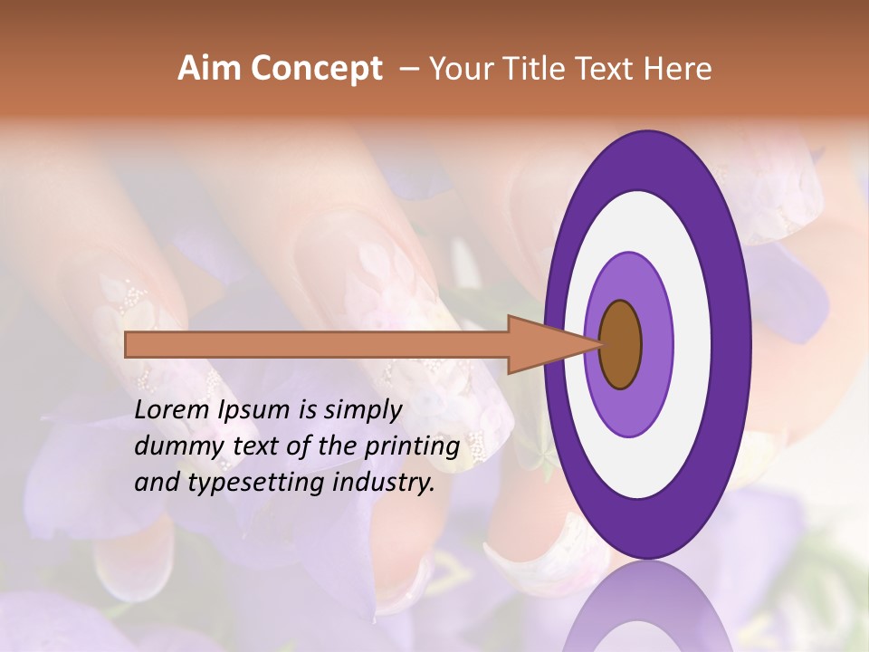 A Woman's Nails With Flowers On Them PowerPoint Template