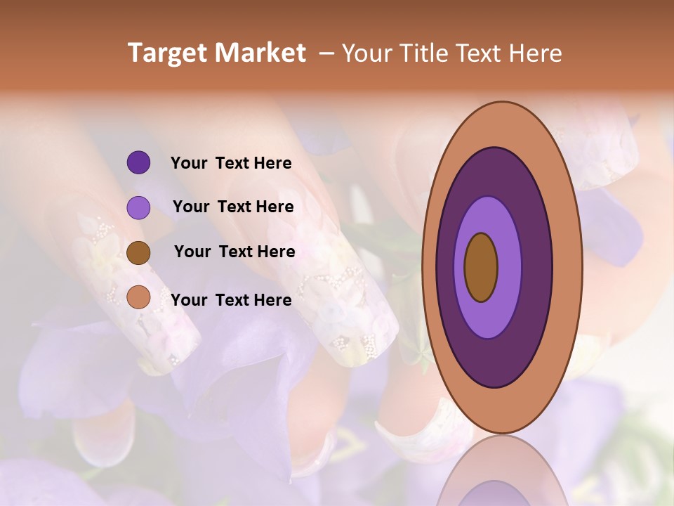 A Woman's Nails With Flowers On Them PowerPoint Template