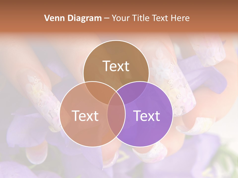 A Woman's Nails With Flowers On Them PowerPoint Template